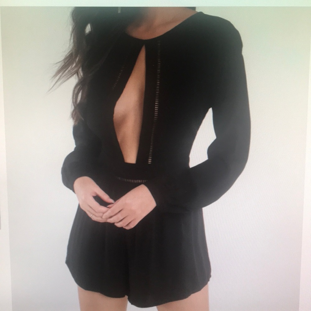 NWT black keyhole romper